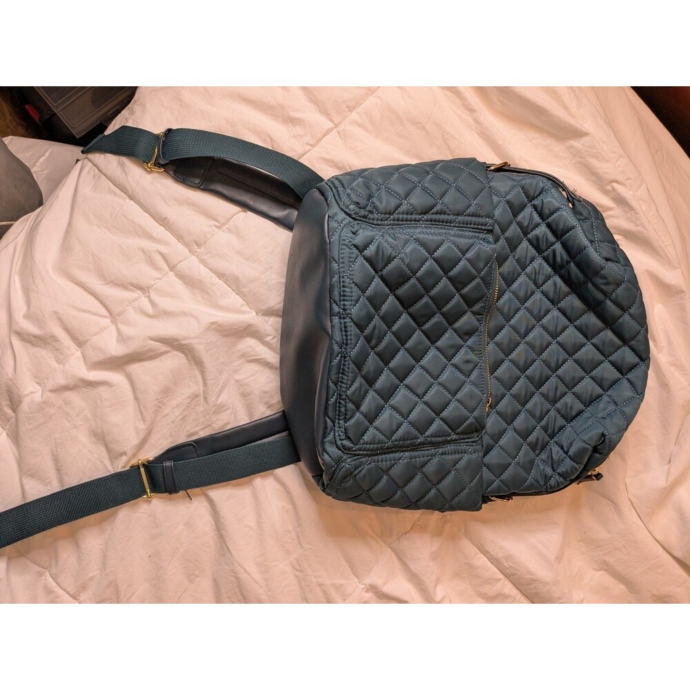 Tommy Bahama Teal Large Quilted Backpack Travel School Bag